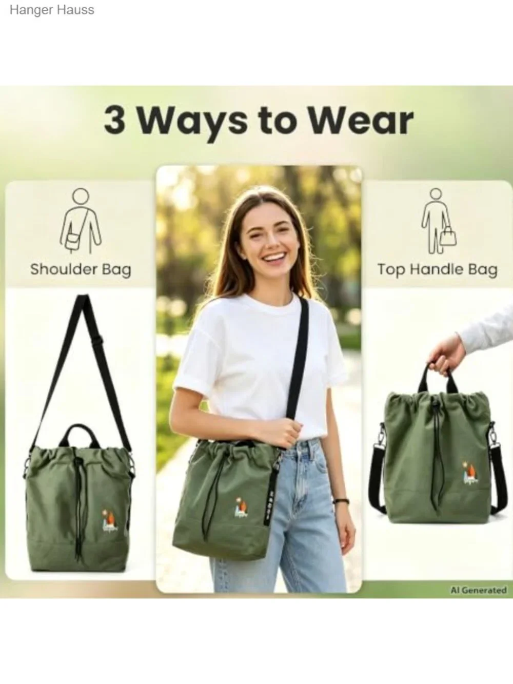Canvas Crossbody Bag Tote Hobo Purse with Art Embroidery Lightweight Machine